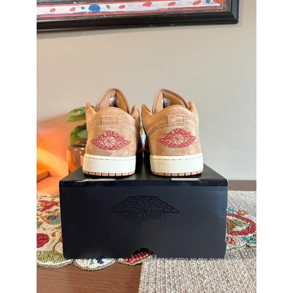 Jordan 1 Low Flax Wheat Varsity Red Muslin White Rookie Hemp Tan HV4089 200
